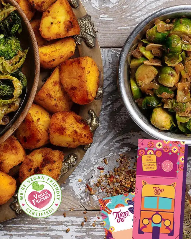 Bombay Roasted Potatoes & Winter Greens Sabji