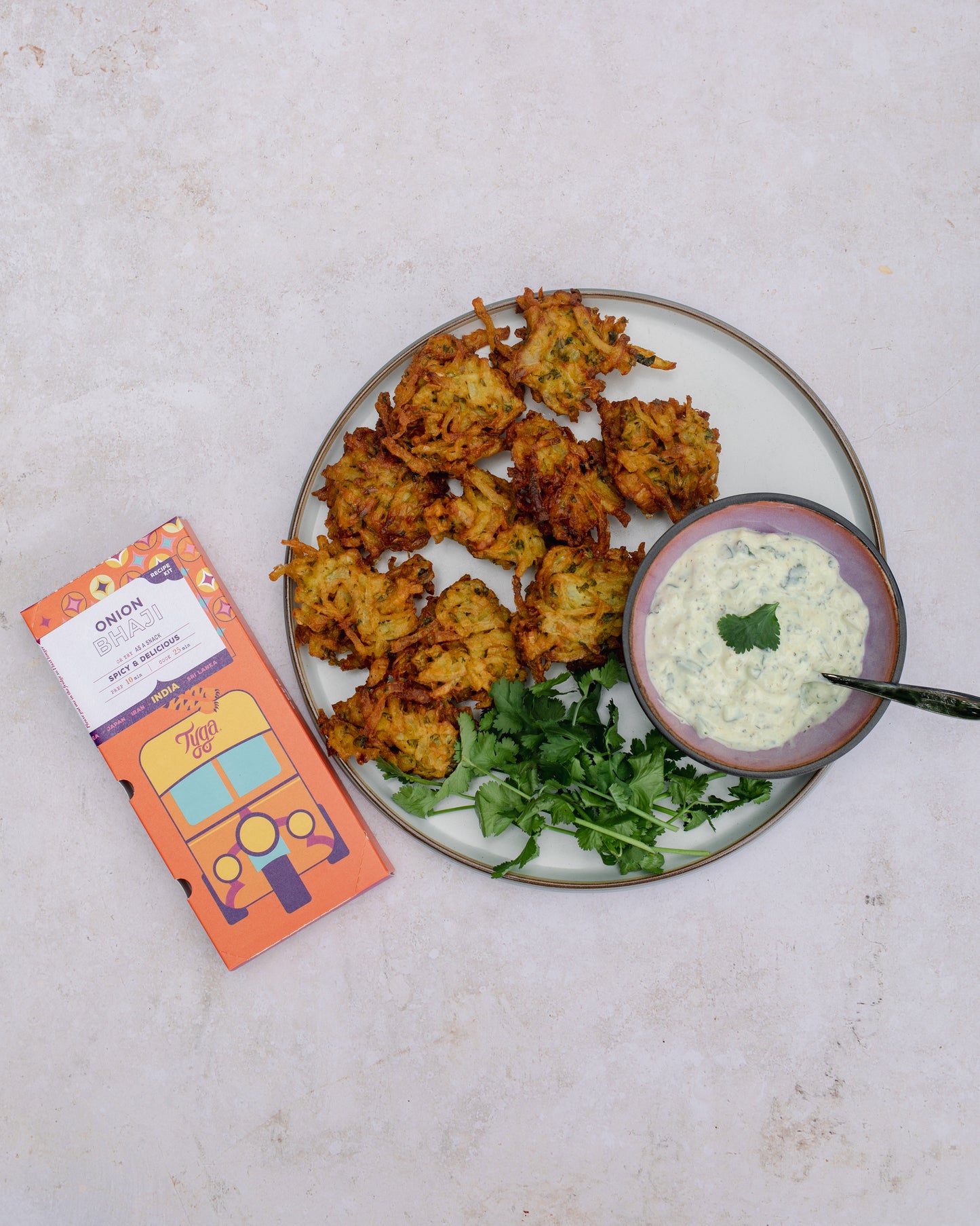 Onion Bhaji & Garlic Chilli Raita
