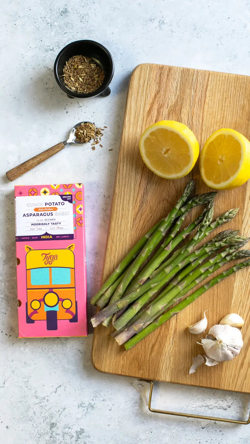 Asparagus Sabji & Cumin Potato