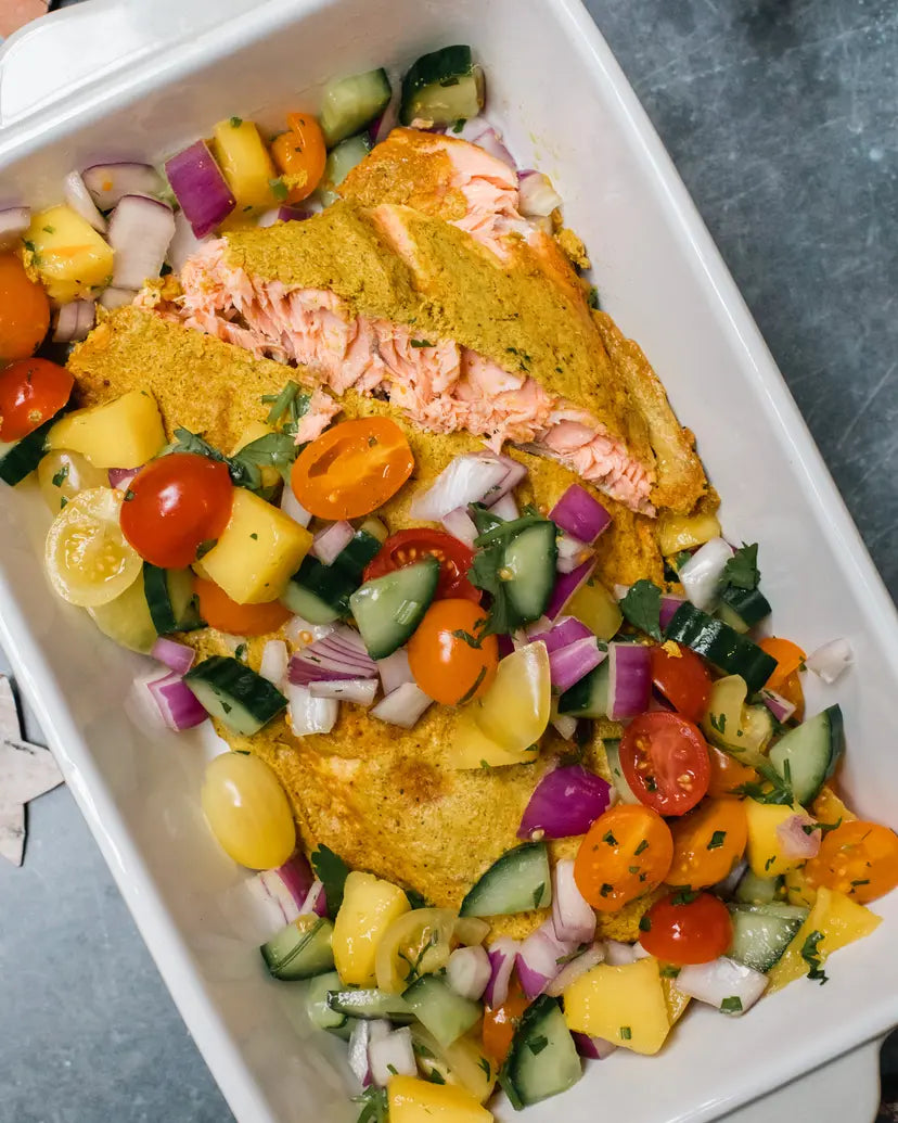 Indian Spiced Salmon & Fresh Mango Salad