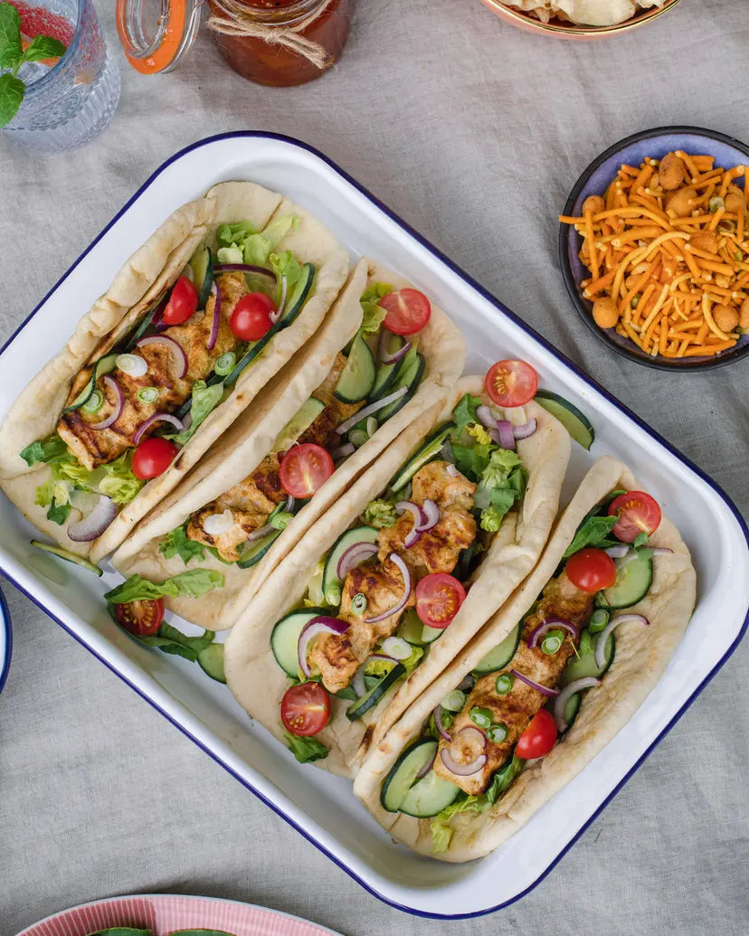 Vegan Tikka Flatbreads & Mint Raita