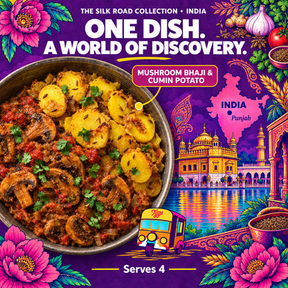 Mushroom Bhaji & Cumin Potato