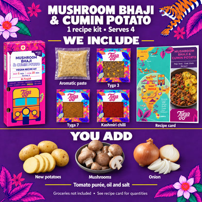 Mushroom Bhaji & Cumin Potato